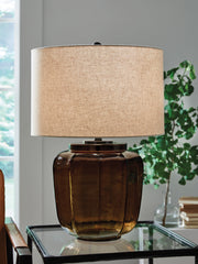 3 Brothers Decor - Ashley Furniture - Bainmore Lighting - Glass Table Lamp (1/CN) / Amber - L430914