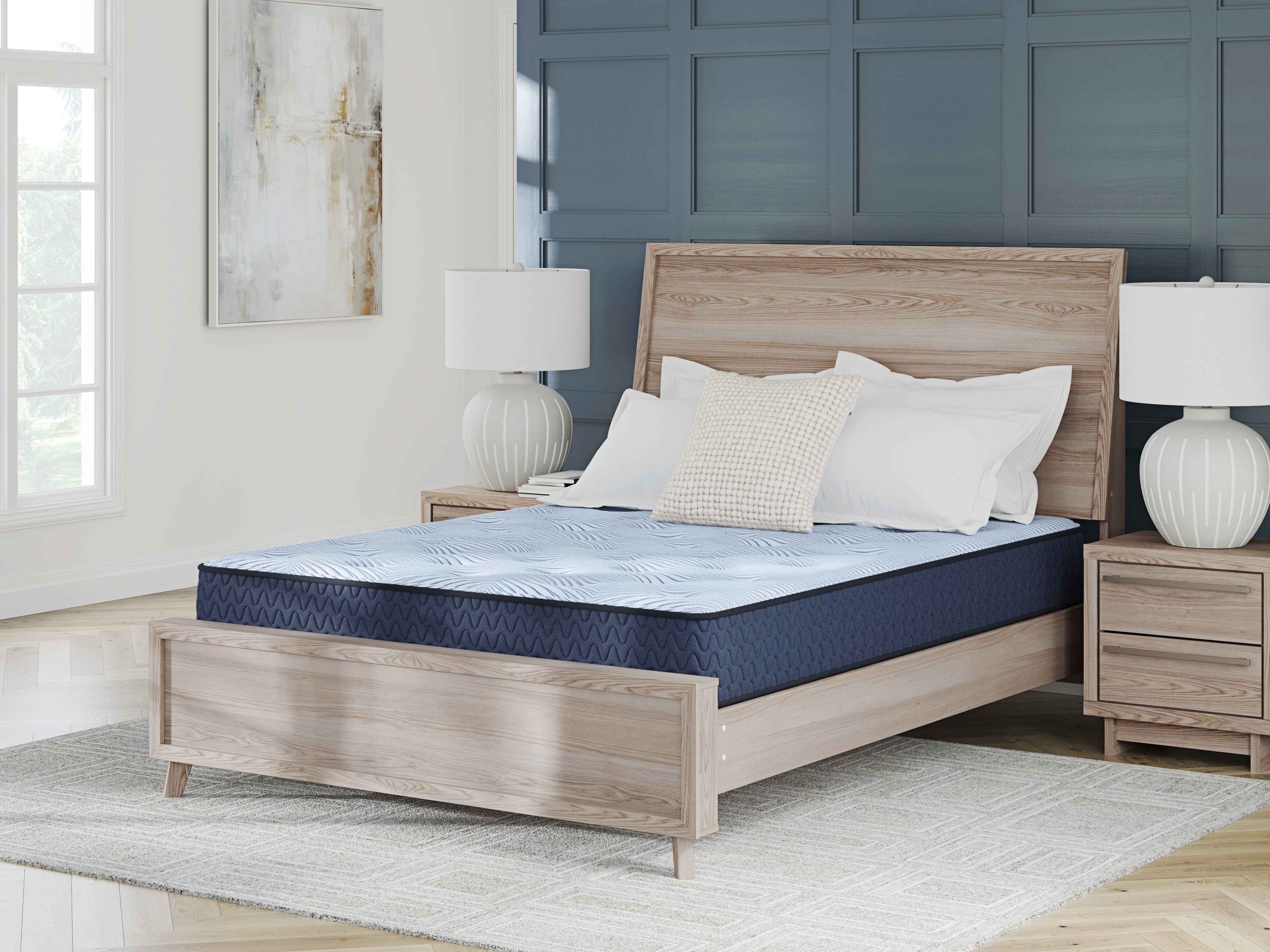 3 Brothers Decor - Ashley Furniture - Peak 2.0 10 Hybrid Mattresses - California King / Light Blue - M20251
