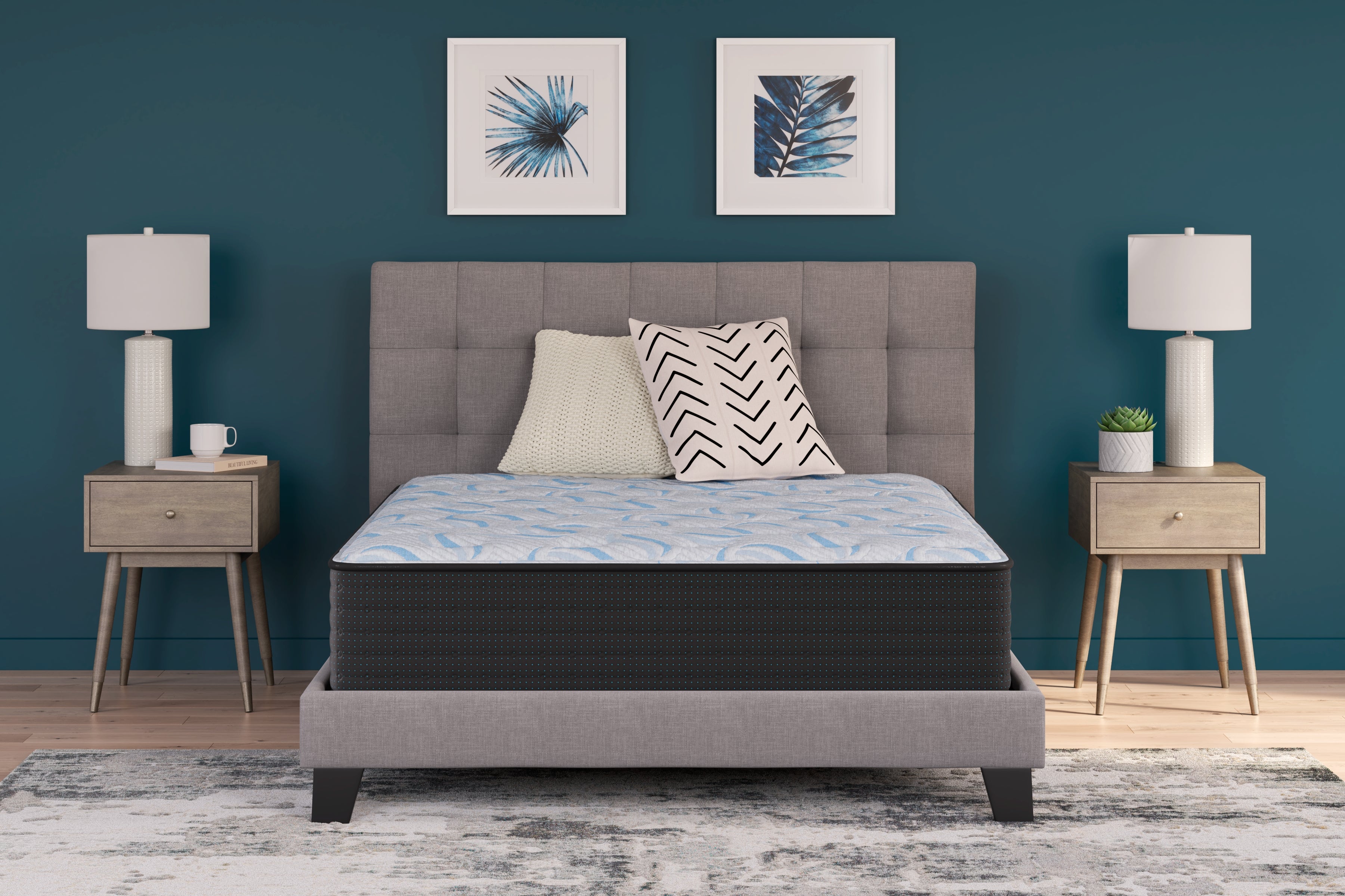 3 Brothers Decor - Ashley Furniture - Elite Springs Firm Mattresses - Full / Gray/Blue - M40521
