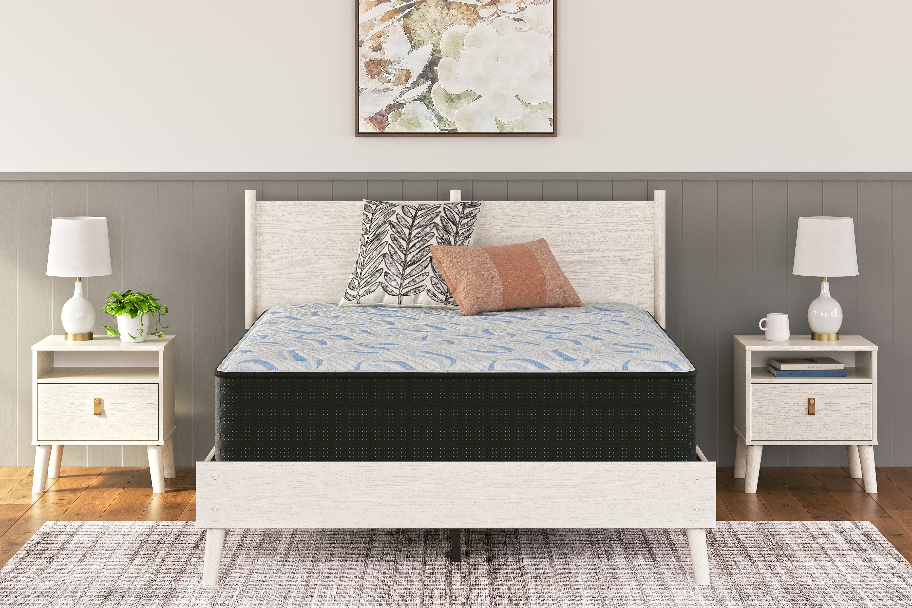 3 Brothers Decor - Ashley Furniture - Elite Springs Plush Mattresses - Twin / Gray/Blue - M40611