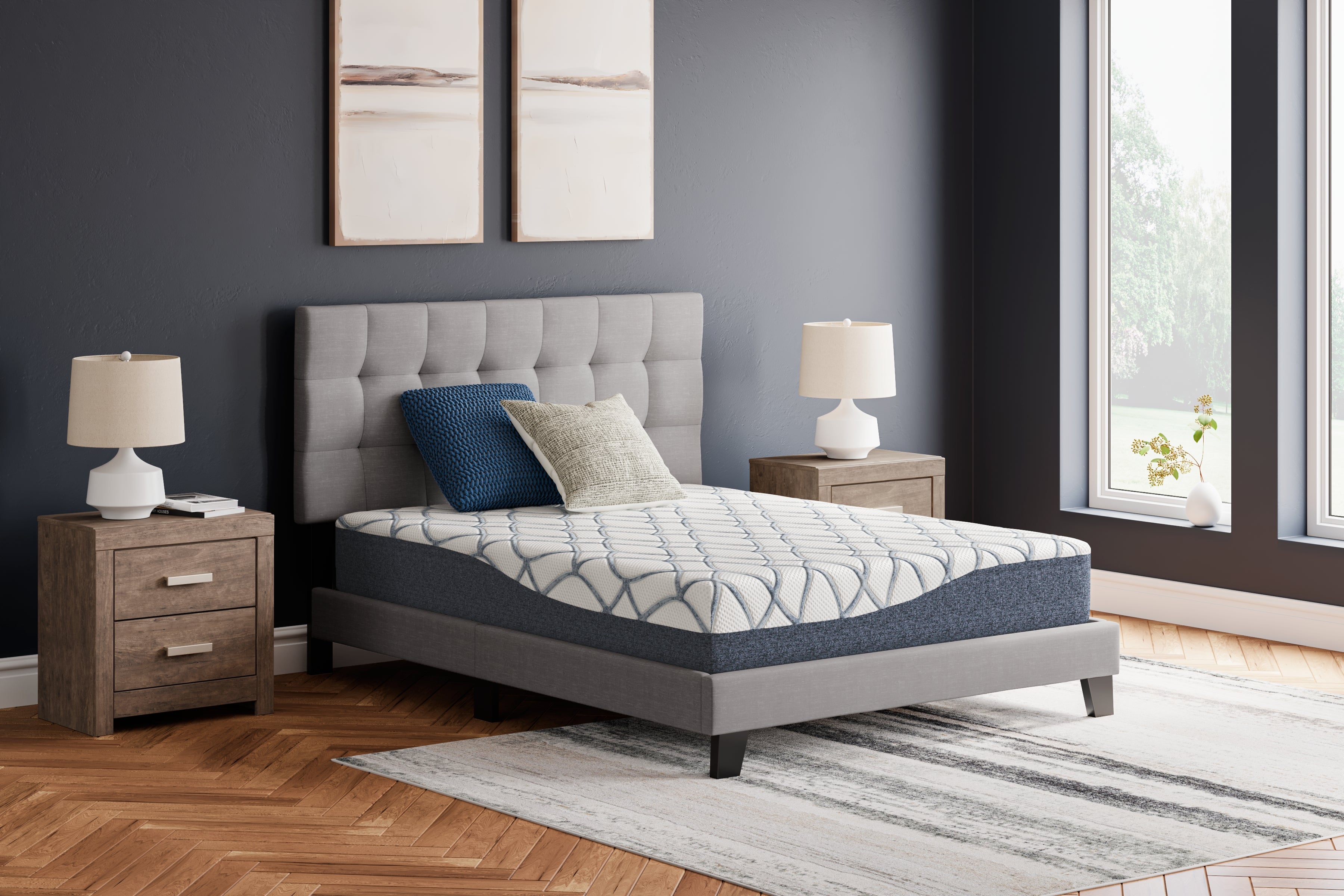 3 Brothers Decor - Ashley Furniture - 10 Inch Chime Elite 2.0 Mattresses - Twin / White/Blue - M42511