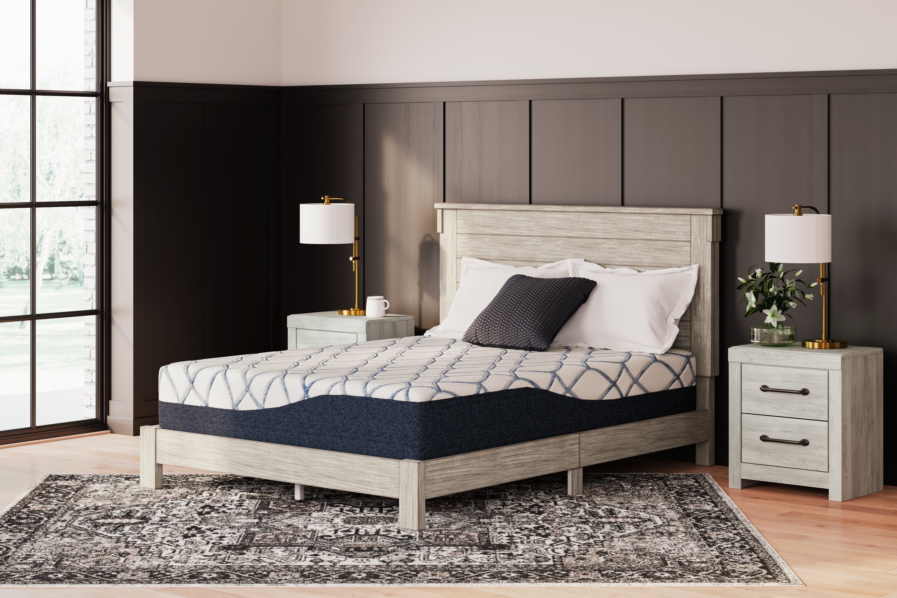 3 Brothers Decor - Ashley Furniture - 12 Inch Chime Elite 2.0 Mattresses - King / White/Blue - M42641