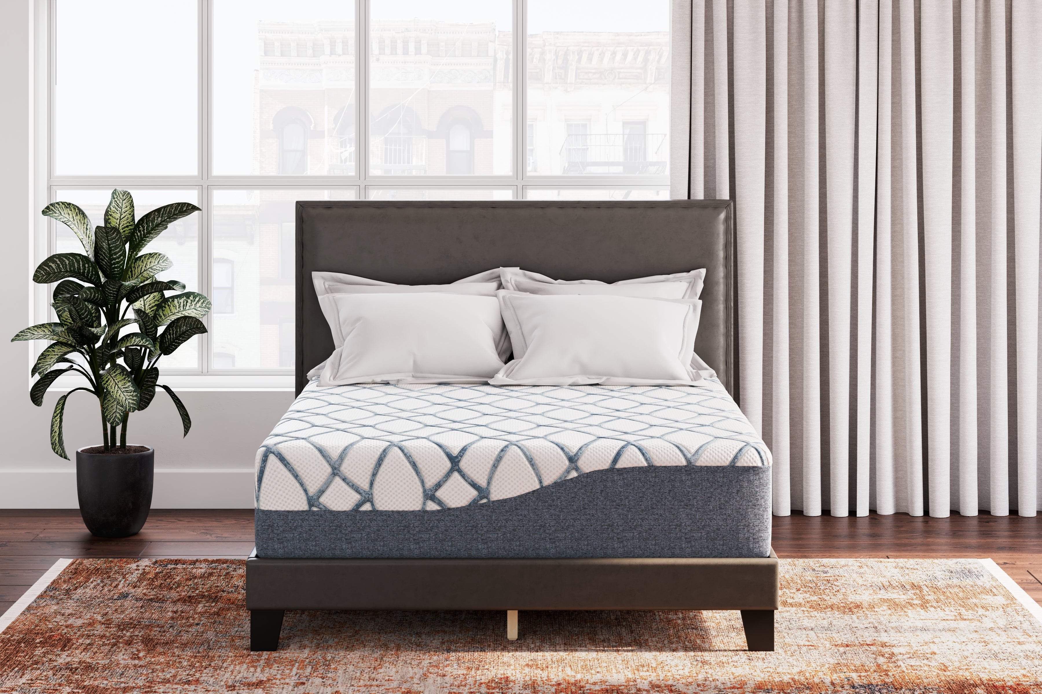 3 Brothers Decor - Ashley Furniture - 14 Inch Chime Elite 2.0 Mattresses - King / White/Blue - M42741
