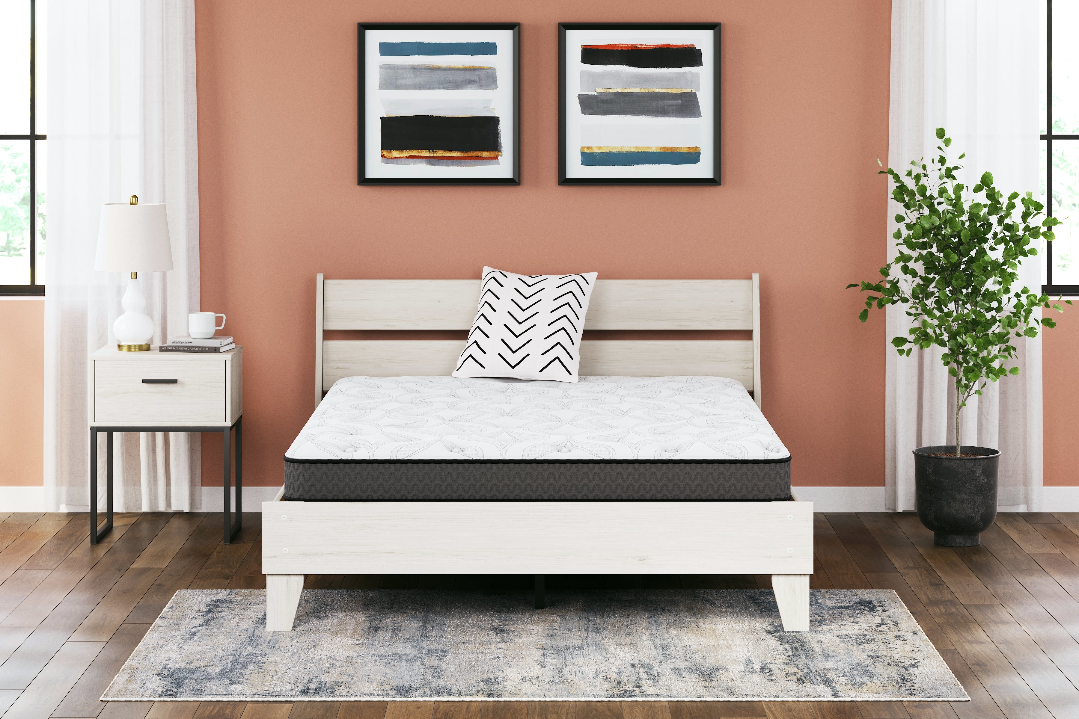 3 Brothers Decor - Ashley Furniture - 8 Inch Bonnell Hybrid Mattresses - Full / White - M58721