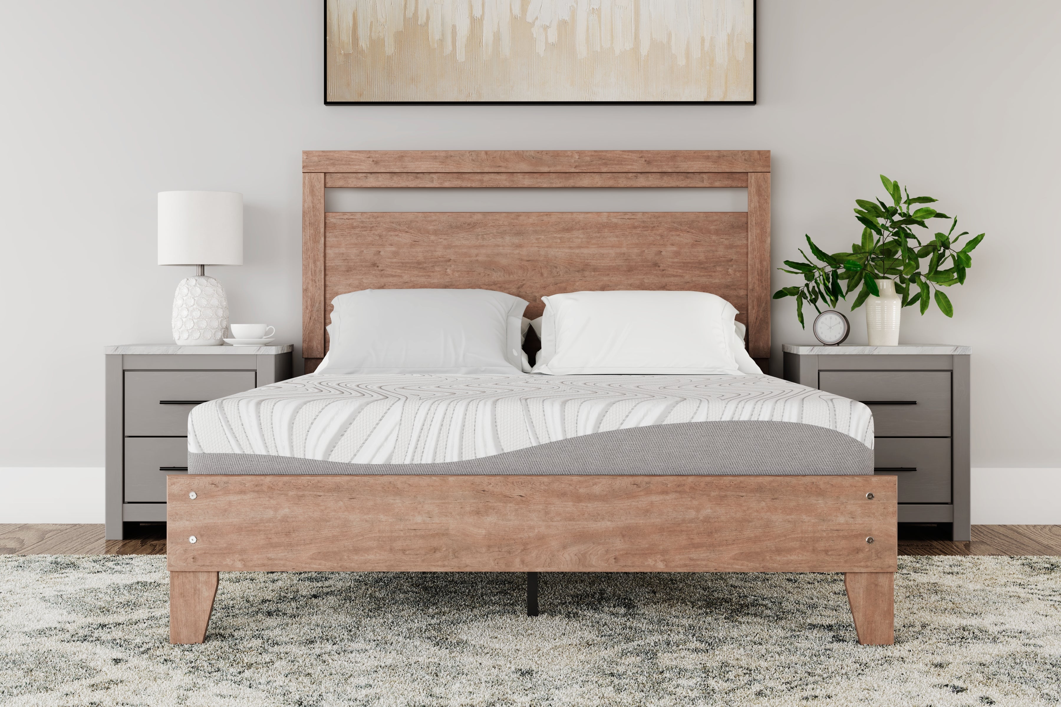 3 Brothers Decor - Ashley Furniture - 8 Inch Memory Foam Mattresses - Queen / White - M59131