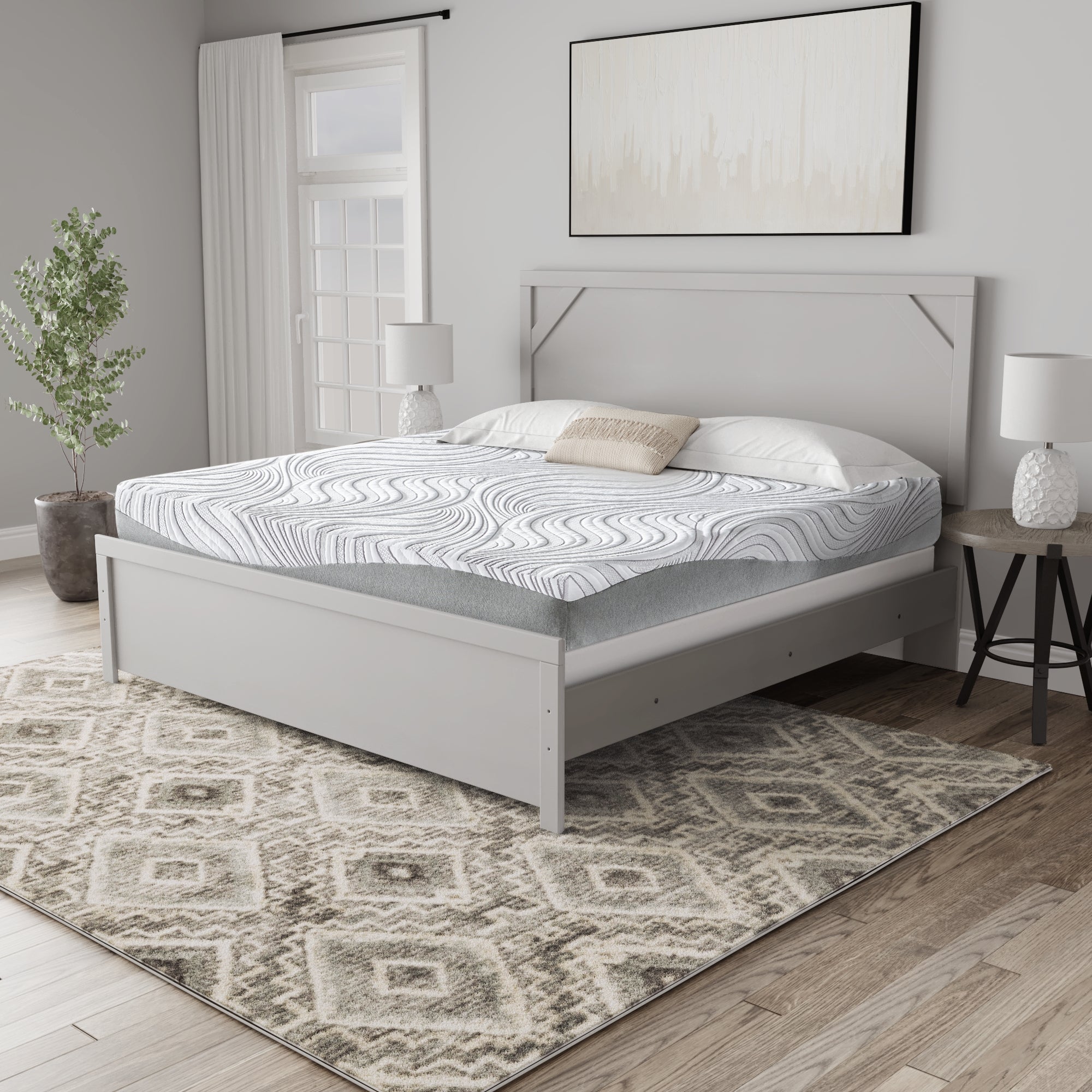 3 Brothers Decor - Ashley Furniture - 12 Inch Memory Foam Mattresses - King / White - M59341