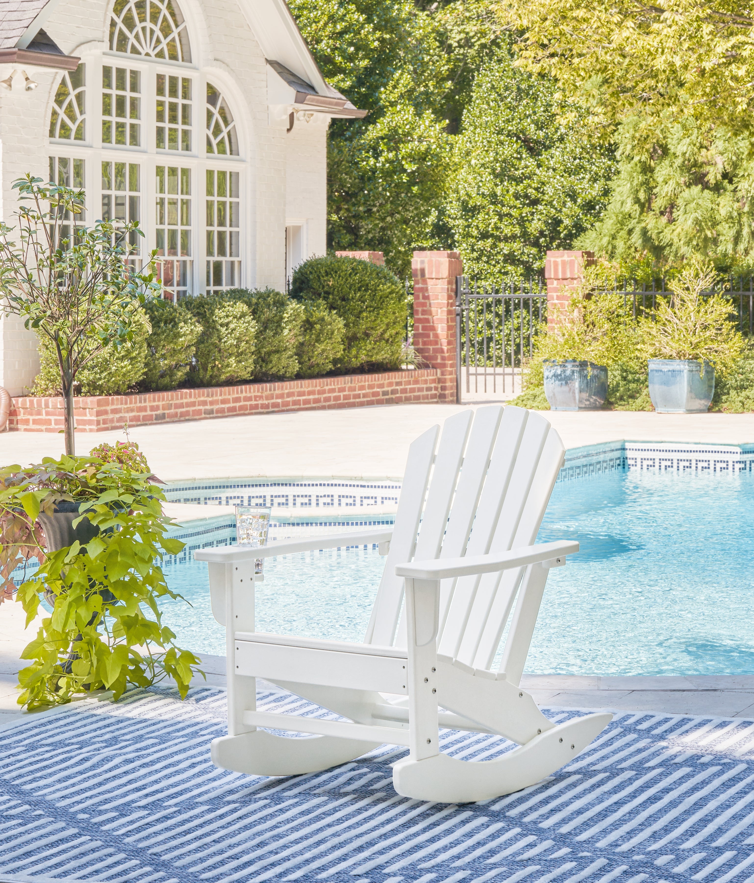 3 Brothers Decor - Ashley Furniture - Sundown Treasure Outdoor - Rocking Chair / White - P011-827