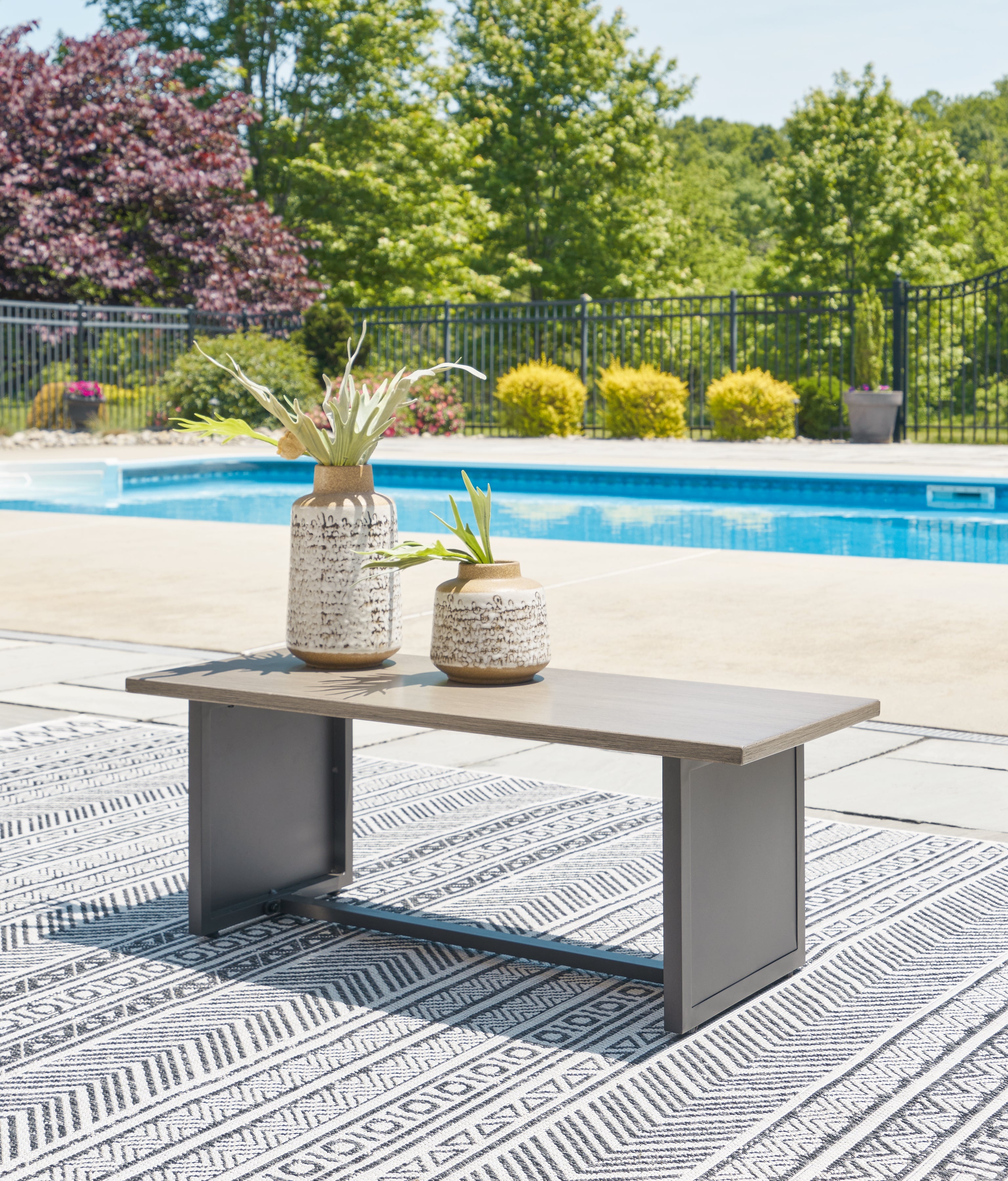 3 Brothers Decor - Ashley Furniture - Bree Zee Outdoor - Rectangular End Table / Brown - P160-703