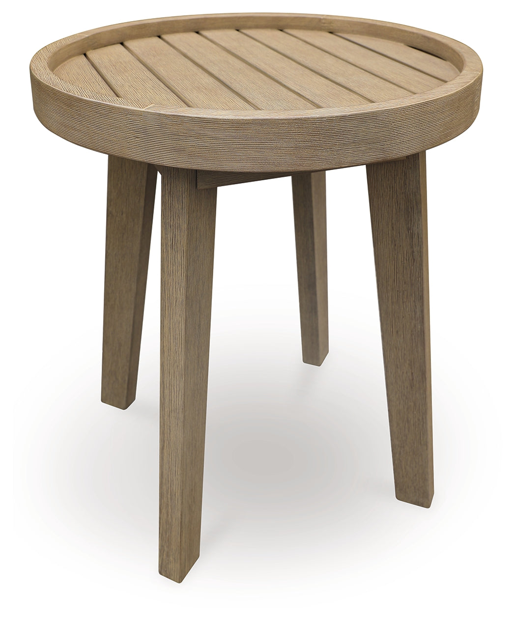 3 Brothers Decor - Ashley Furniture - Marina Sun Outdoor - Round End Table / Beige - PCP204-706