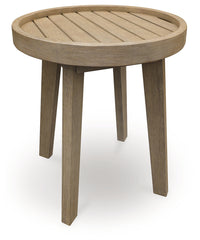 3 Brothers Decor - Ashley Furniture - Marina Sun Outdoor - Round End Table / Beige - PCP204-706