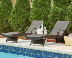 3 Brothers Decor - Ashley Furniture - Kantana Outdoor - Chaise Lounge (Set of 2) / Brown - P283-815
