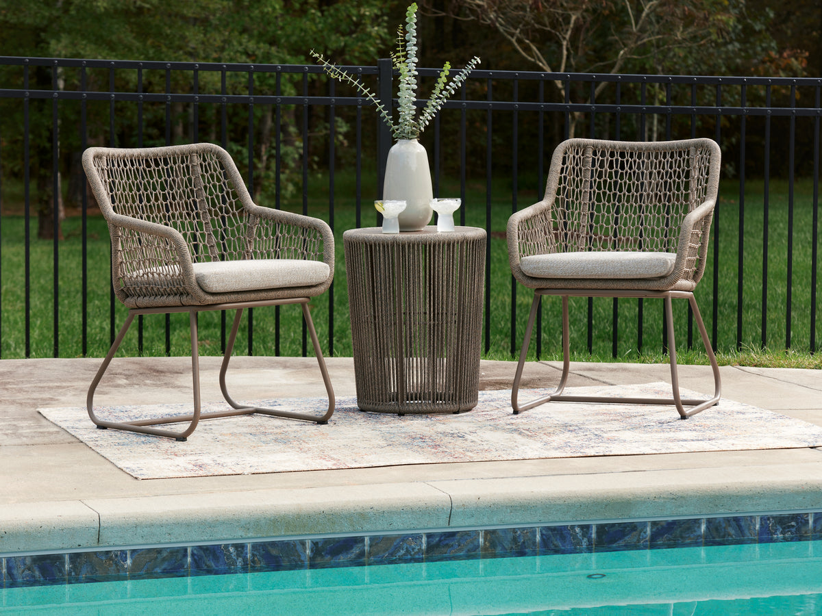 3 Brothers Decor - Ashley Furniture - Majors Beach Outdoor - Chairs w/CUSH/Table Set (3/CN) - PCP321-050