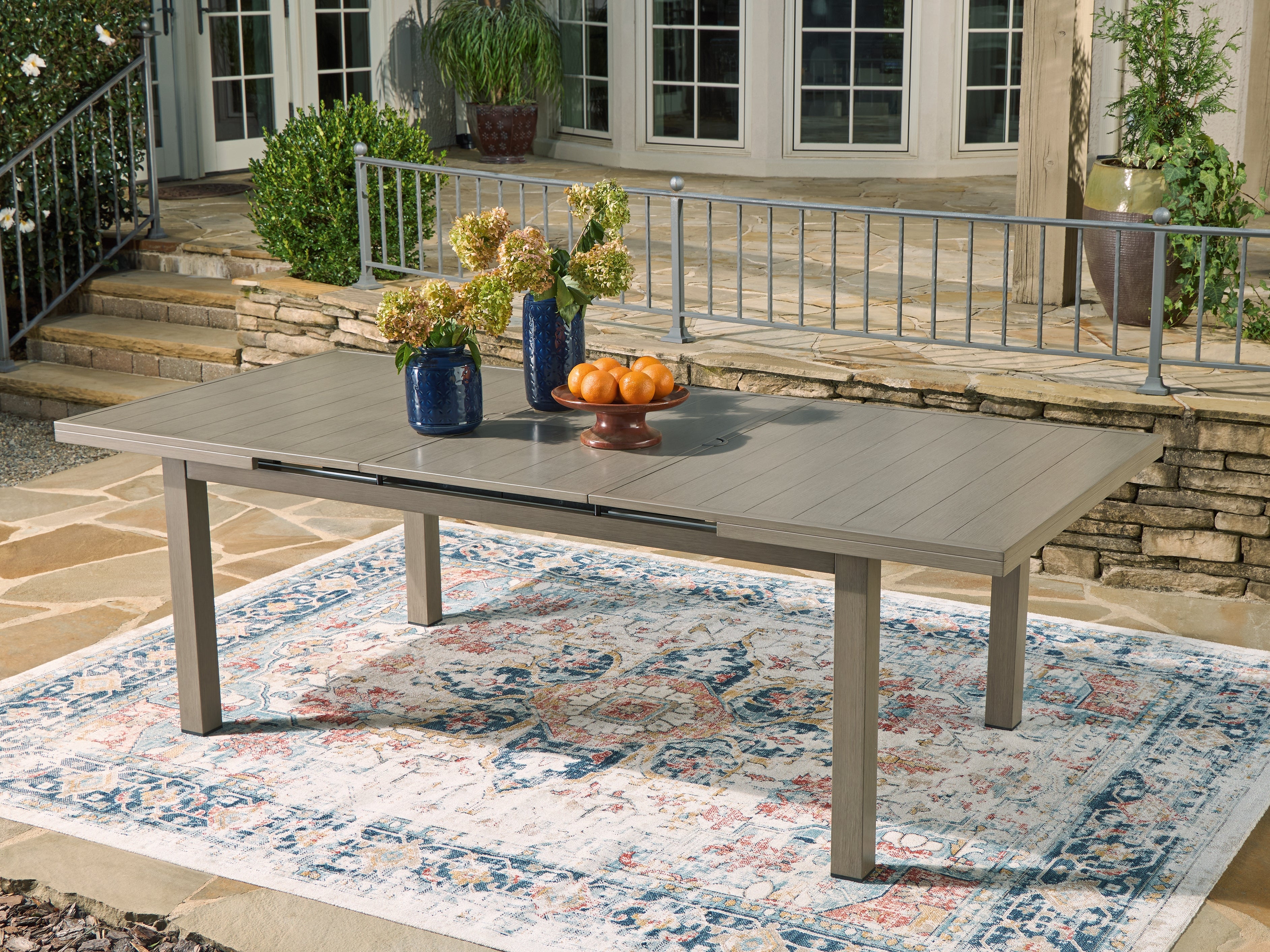 3 Brothers Decor - Ashley Furniture - Beach Front Outdoor - RECT Dining Room EXT Table / Beige - P323-635
