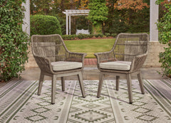 3 Brothers Decor - Ashley Furniture - Beach Front Outdoor - Arm Chair With Cushion (Set of 2) / Beige - P399-601A