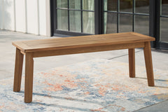 3 Brothers Decor - Ashley Furniture - Janiyah Outdoor - Bench / Light Brown - P407-600