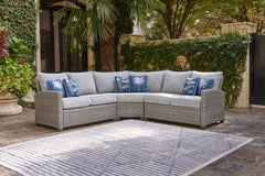 3 Brothers Decor - Ashley Furniture - Naples Beach Outdoor - 3-Piece Outdoor Sectional / Light Gray - P439P1