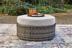 3 Brothers Decor - Ashley Furniture - Harbor Court Outdoor - Ottoman with Cushion / Gray - P459-814