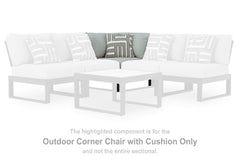 3 Brothers Decor - Ashley Furniture - Beachloft Outdoor - Corner with Cushion (1/CN) / Black/Gray - P490-877