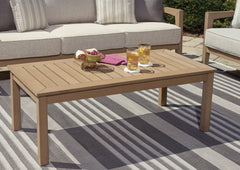 3 Brothers Decor - Ashley Furniture - Hallow Creek Outdoor - Rectangular Cocktail Table / Driftwood - P560-701