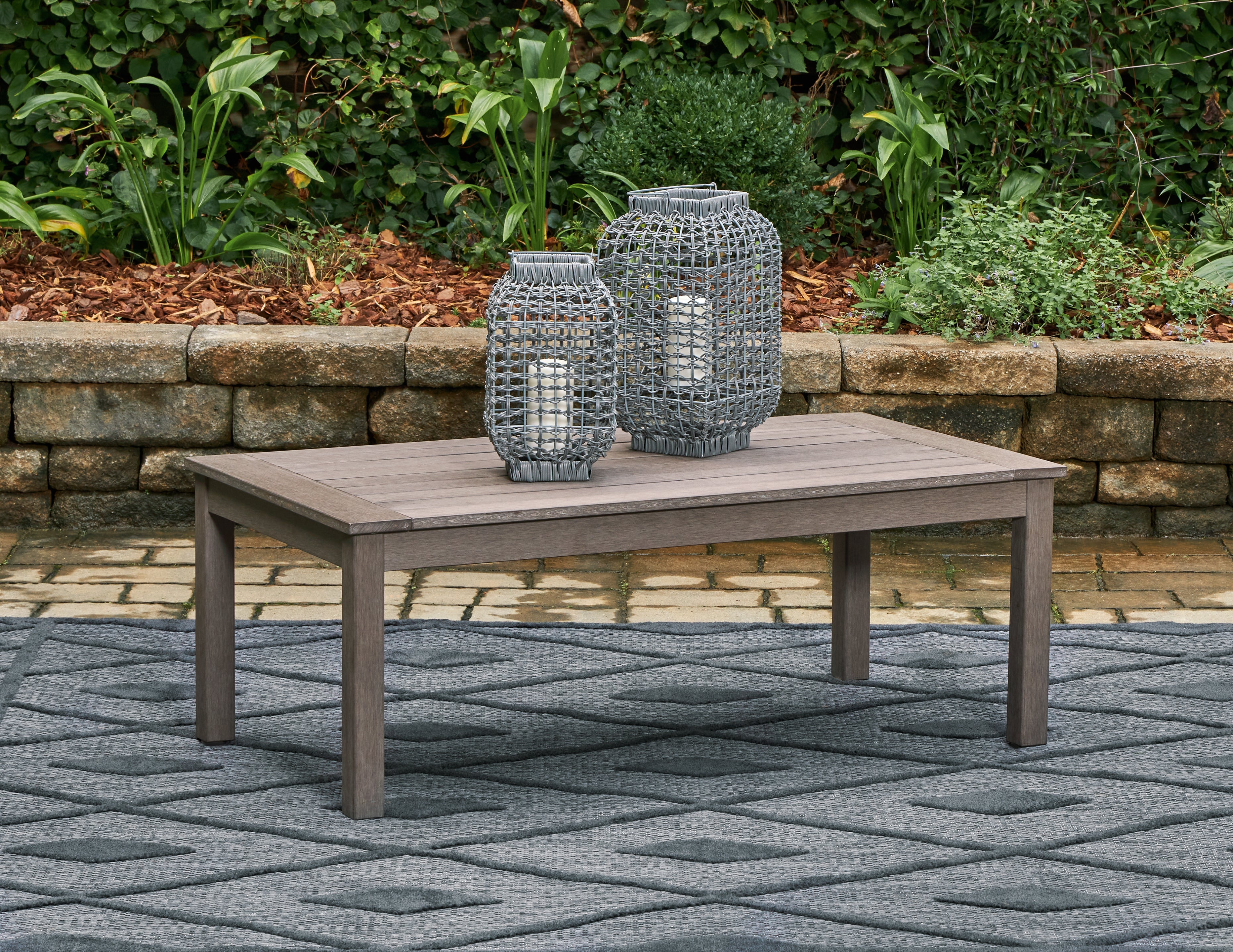 3 Brothers Decor - Ashley Furniture - Hillside Barn Outdoor - Rectangular Cocktail Table / Brown - P564-701