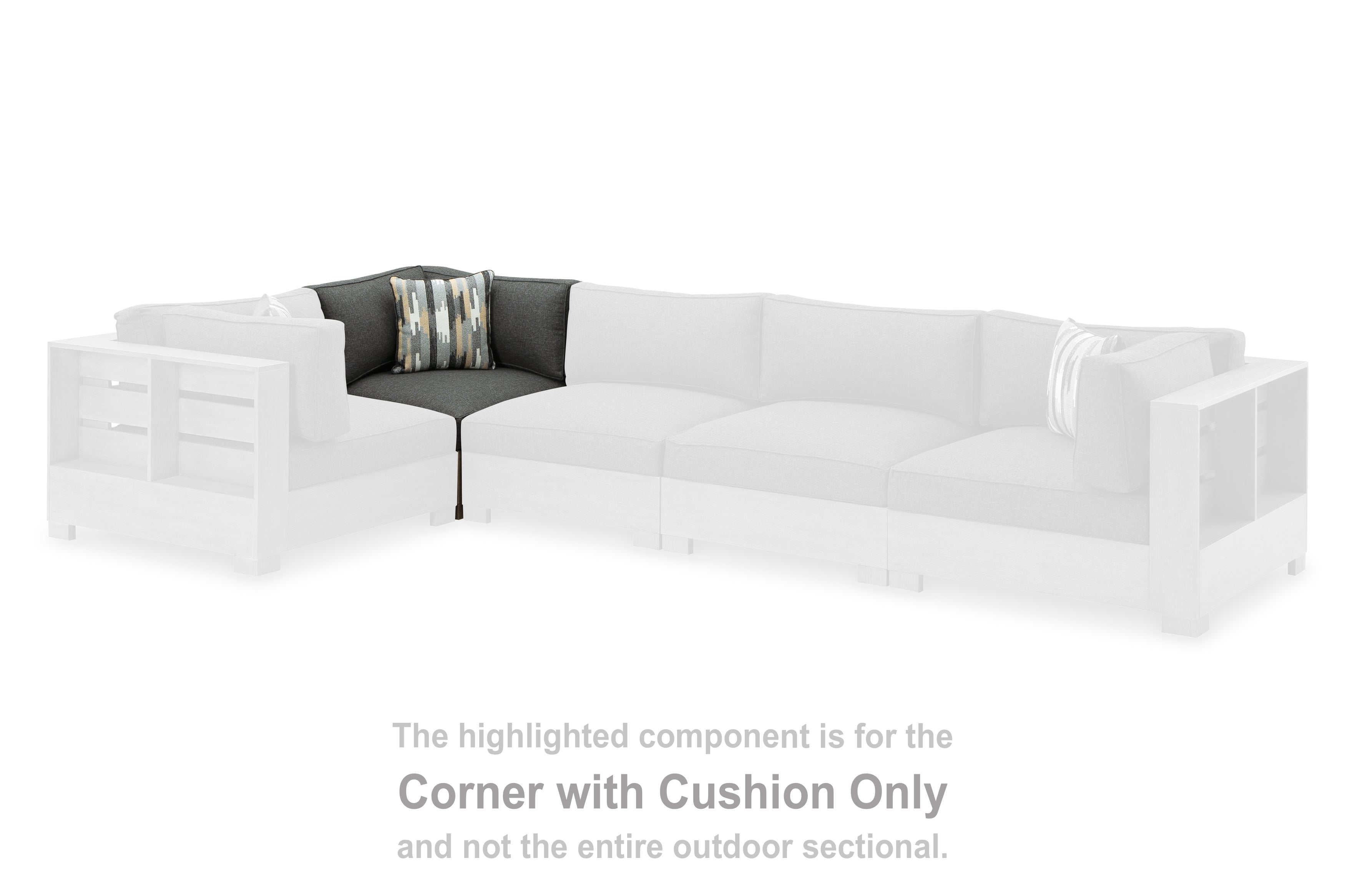 3 Brothers Decor - Ashley Furniture - Citrine Park Outdoor - Corner with Cushion (1/CN) / Brown/Charcoal - P660-877