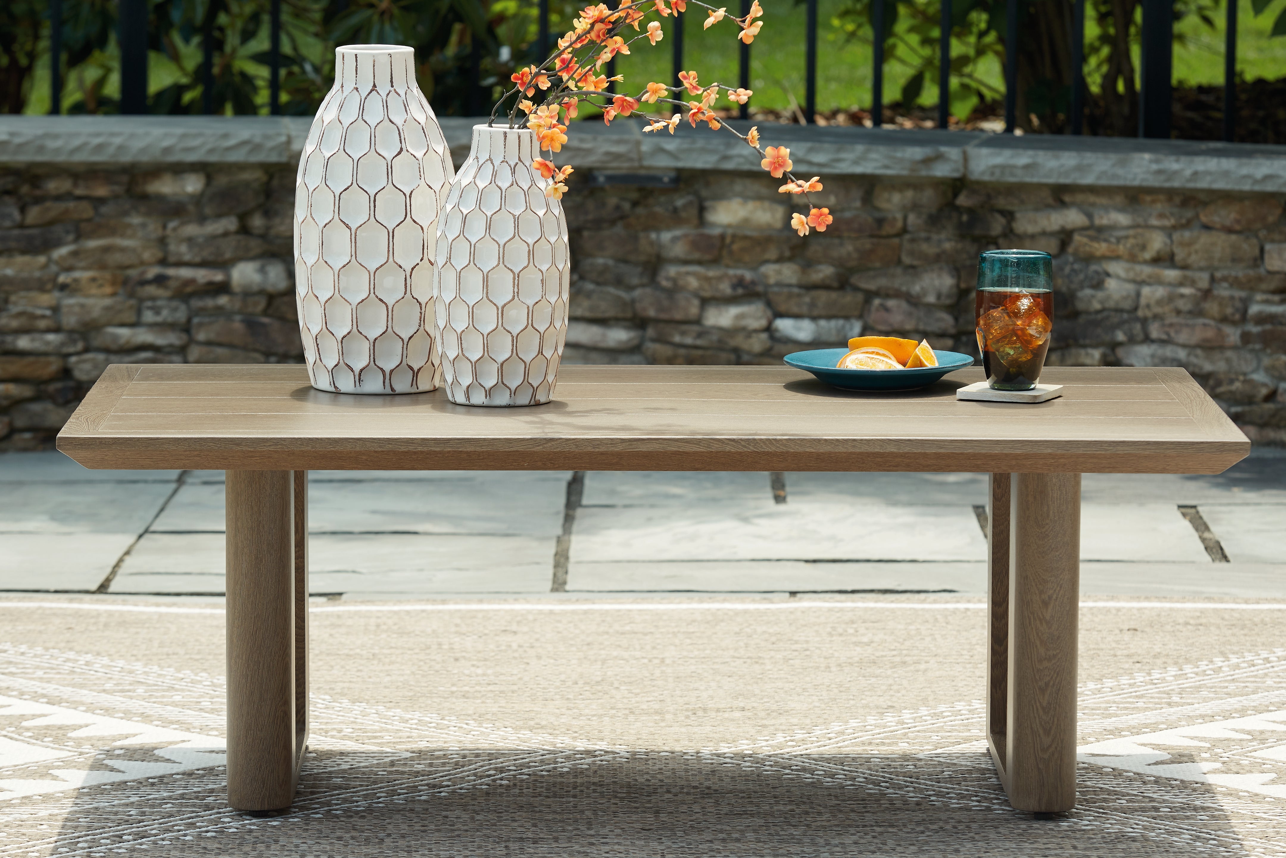 3 Brothers Decor - Ashley Furniture - Serene Bay Outdoor - Rectangular Cocktail Table / Dark Brown - P671-701