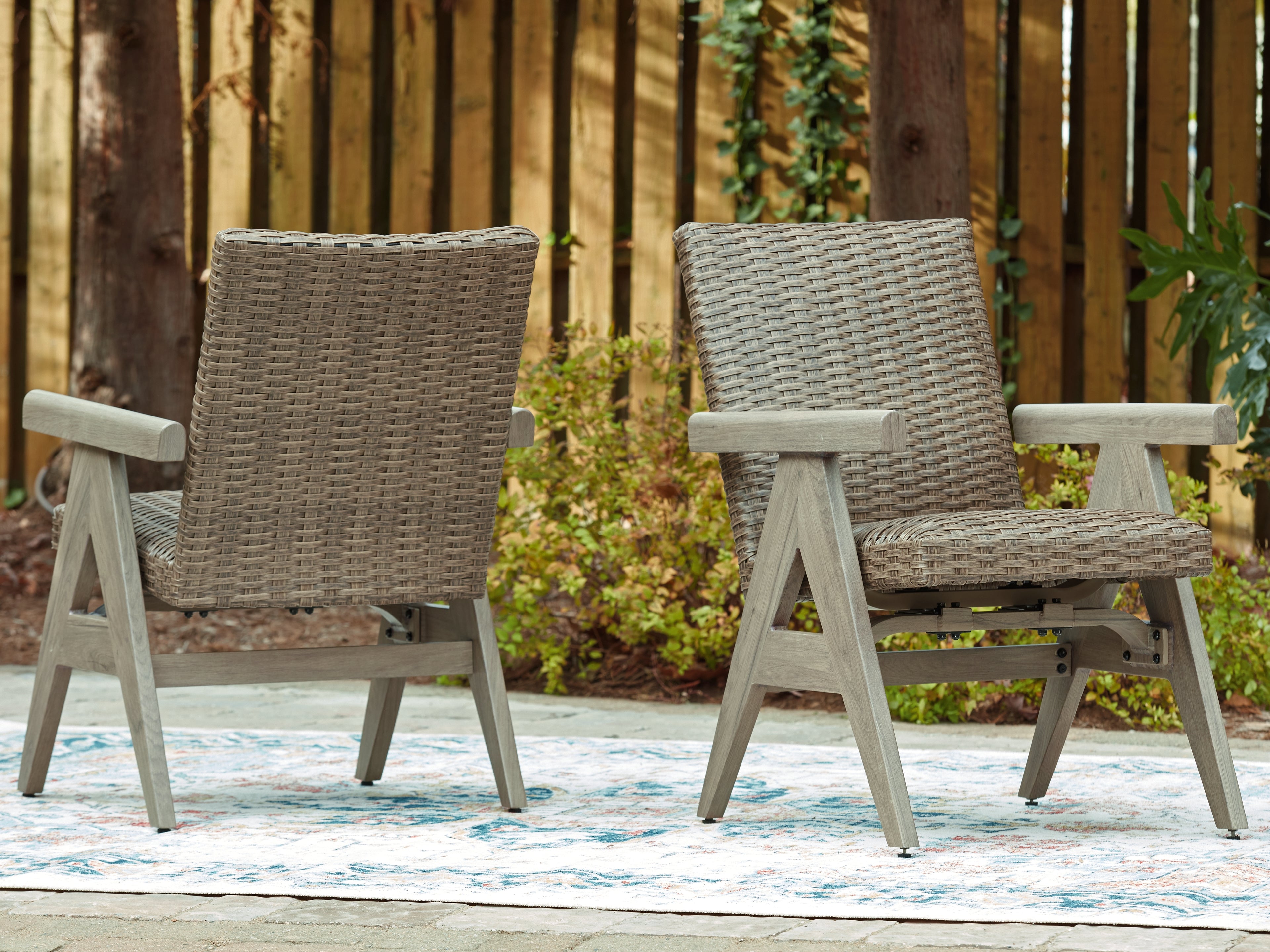3 Brothers Decor - Ashley Furniture - Cliff Trails Outdoor - Rocking Arm Chair (Set of 2) / Beige - PCP690-602A