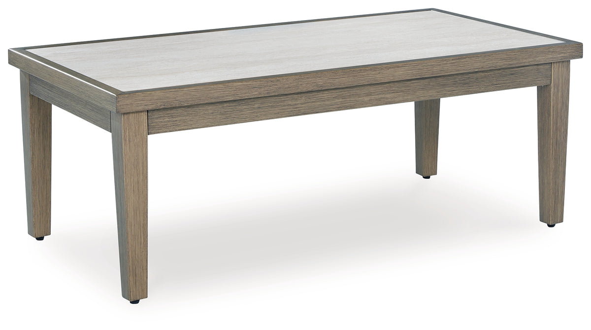3 Brothers Decor - Ashley Furniture - Rainier Ranch Outdoor - Rectangular Cocktail Table / Brown/Beige - P701-701