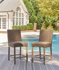 3 Brothers Decor - Ashley Furniture - Walton Bridge Outdoor - Barstool (Set of 2) / Driftwood - P749-130
