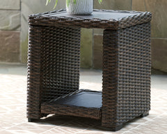 3 Brothers Decor - Ashley Furniture - Grasson Lane Outdoor - Square End Table / Brown - P783-702