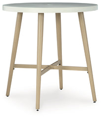 3 Brothers Decor - Ashley Furniture - Seton Creek Outdoor - Barstool with Cushion (Set of 2) / Beige/Gray - P798-130