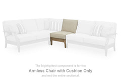 3 Brothers Decor - Ashley Furniture - Clare View Outdoor - Armless Chair w/Cushion / Beige - P801-846
