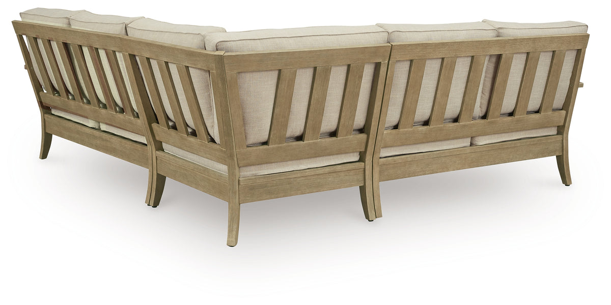 3 Brothers Decor - Ashley Furniture - Clare View Outdoor - 3-Piece Outdoor Sectional / Beige - P801P10