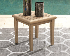 3 Brothers Decor - Ashley Furniture - Gerianne Outdoor - Square End Table / Grayish Brown - P805-702