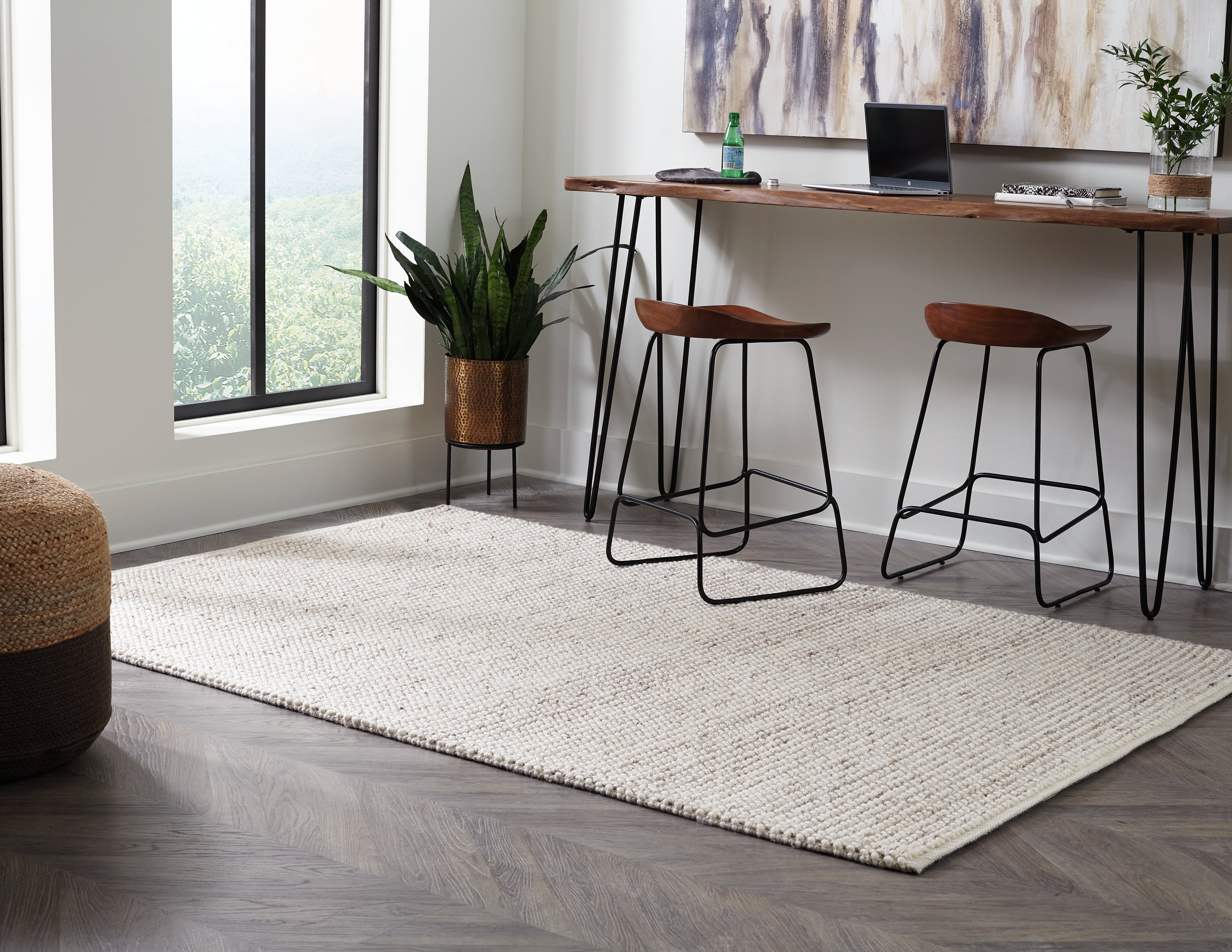 3 Brothers Decor - Ashley Furniture - Jossick Rug - 7'8" x 10' Rug / Cream/Taupe - R405101