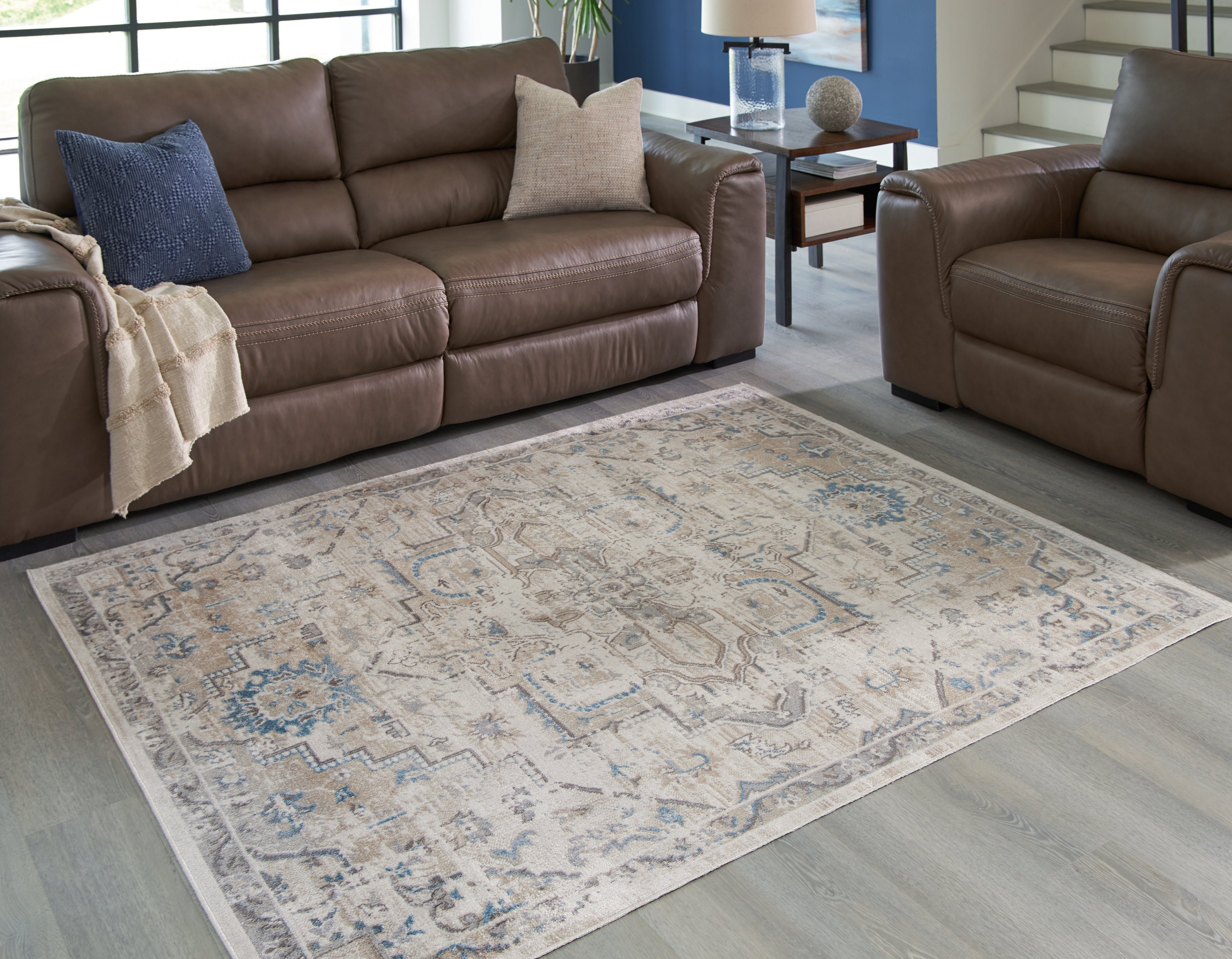 3 Brothers Decor - Ashley Furniture - Barkham Rug - 5'3" x 7' Washable Rug / Multi - R405552