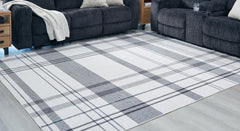 3 Brothers Decor - Ashley Furniture - Kaidlow Rug - 7'7" x 9'8" Washable Rug / Gray/Cream - R405911