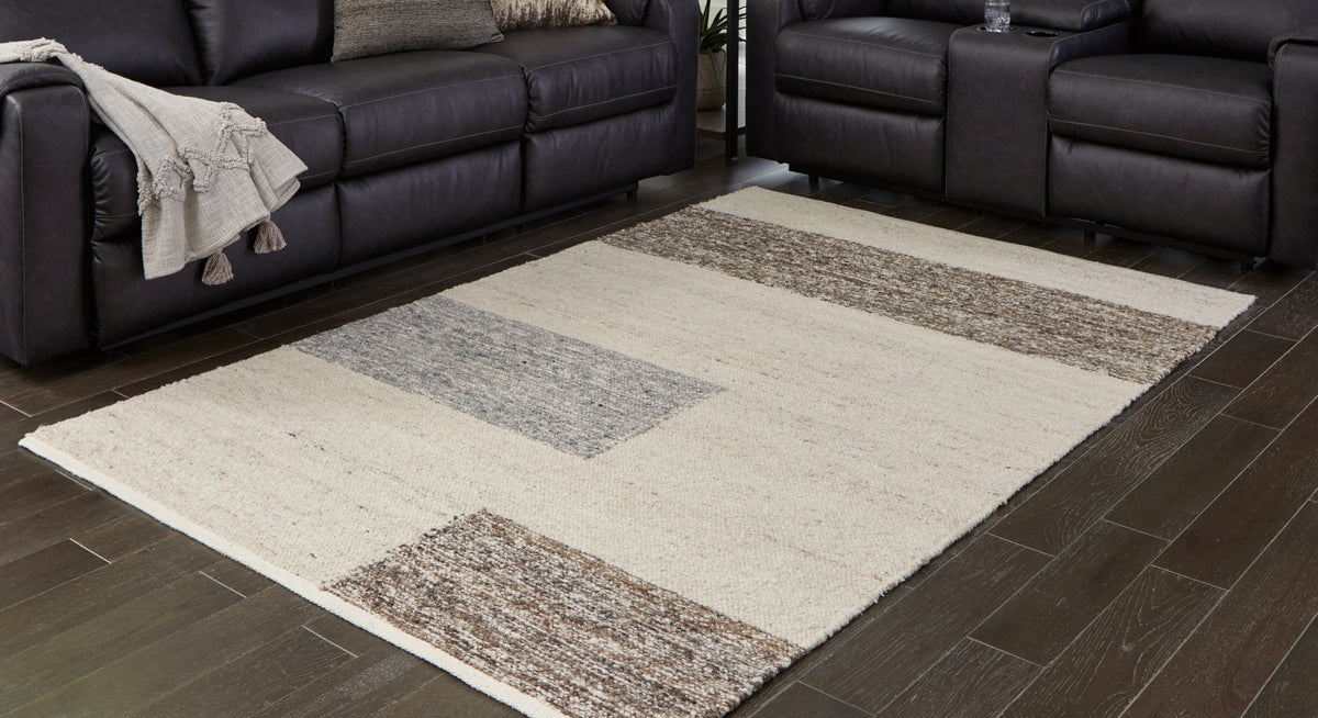 3 Brothers Decor - Ashley Furniture - Barus Rug - 8' x 10' Rug / Beige/Brown/Gray - R406401