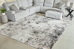 3 Brothers Decor - Ashley Furniture - Langwell Rug - 10' x 14' Rug / Black/Gray/White - R406780