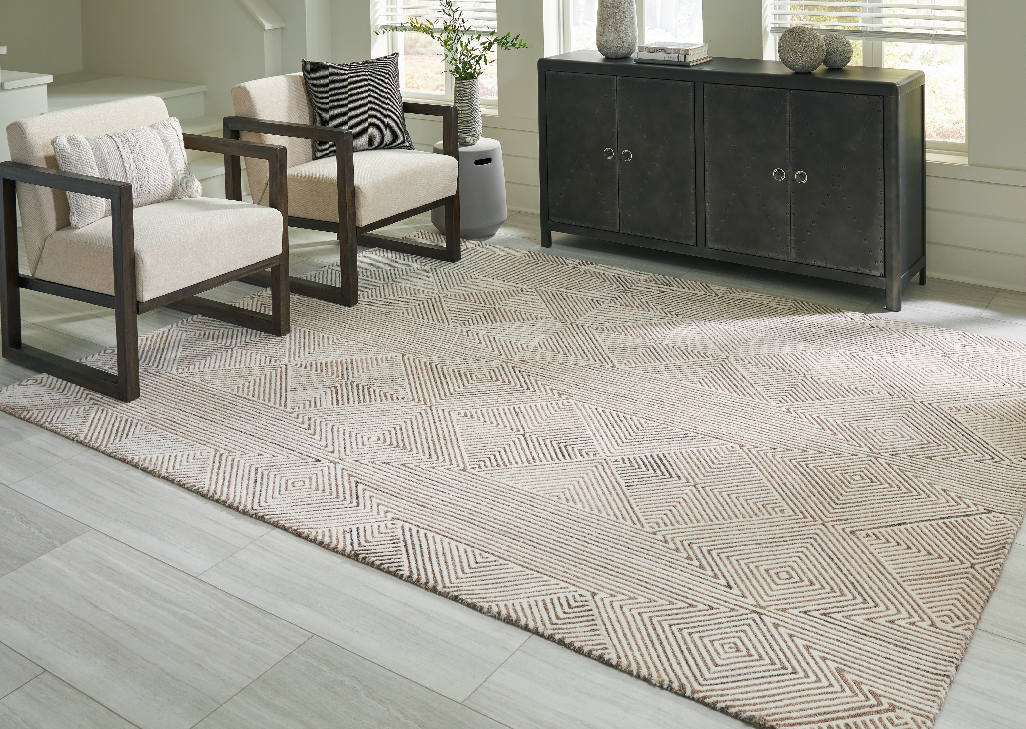 3 Brothers Decor - Ashley Furniture - Jadott Rug - 8' x 10' Rug / Beige/Brown - R406801
