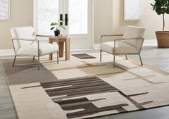 3 Brothers Decor - Ashley Furniture - Kencher Rug - 10' x 14' Rug / Beige/Brown - R406820
