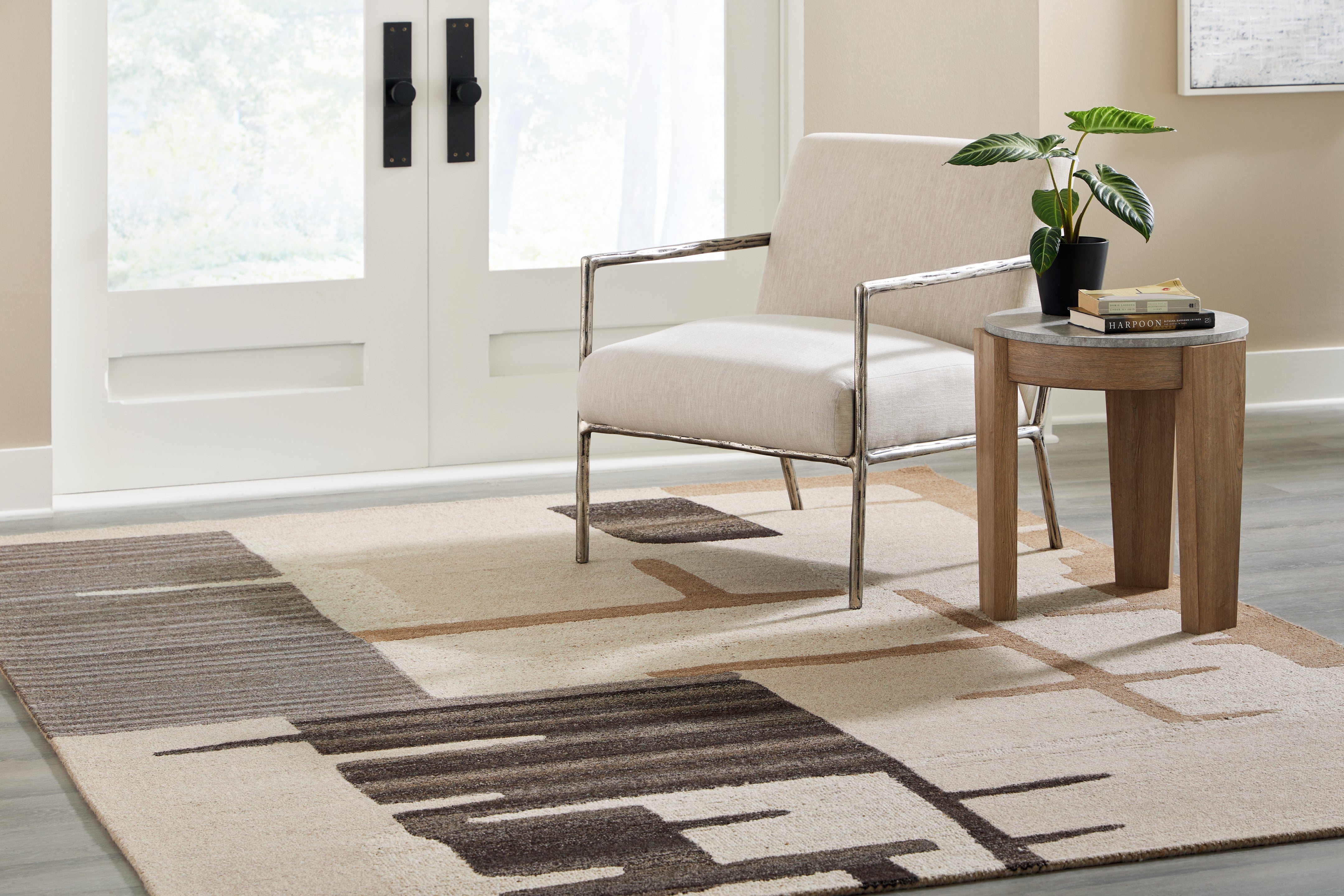 3 Brothers Decor - Ashley Furniture - Kencher Rug - 8' x 10' Rug / Beige/Brown - R406821