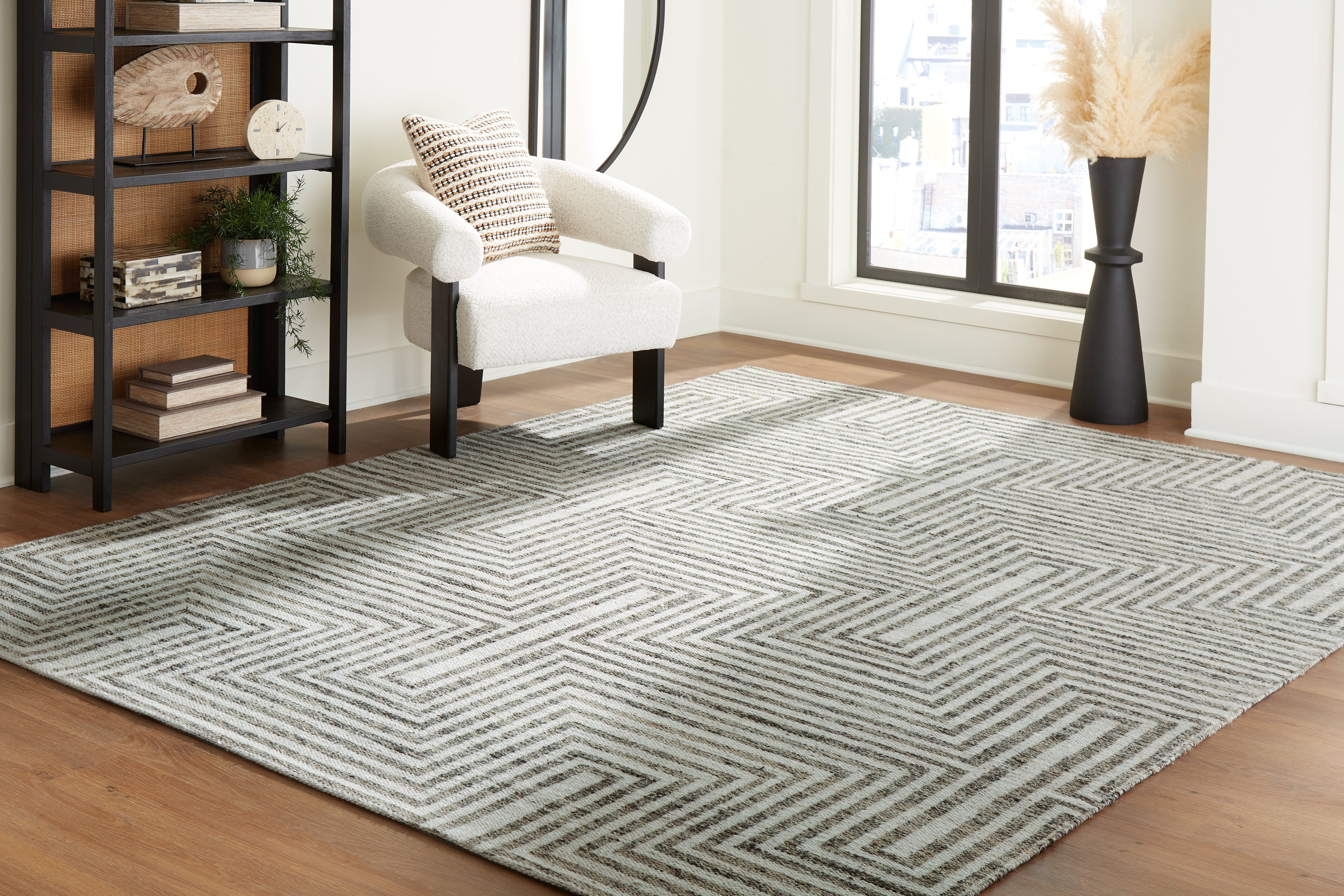 3 Brothers Decor - Ashley Furniture - Jossen Rug - 8' x 10' Rug / Ivory/Gray - R406831