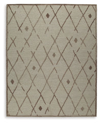 3 Brothers Decor - Ashley Furniture - Guyford Rug - 5' x 7' Rug / Beige/Brown - R406872