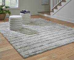 3 Brothers Decor - Ashley Furniture - Laddway Rug - 8' x 10' Rug / Cream/Green - R406881