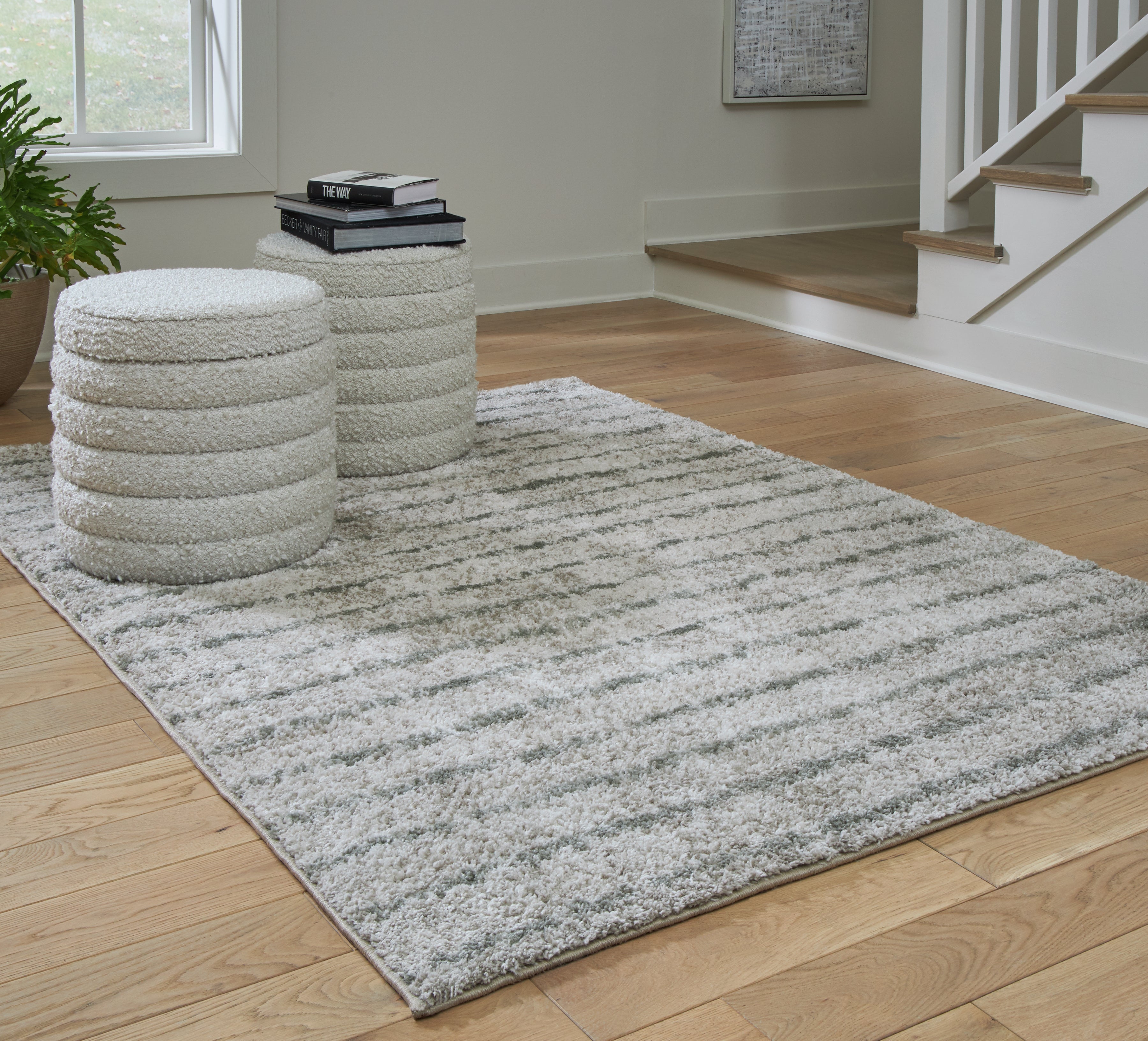 3 Brothers Decor - Ashley Furniture - Laddway Rug - 5' x 7' Rug / Cream/Green - R406882