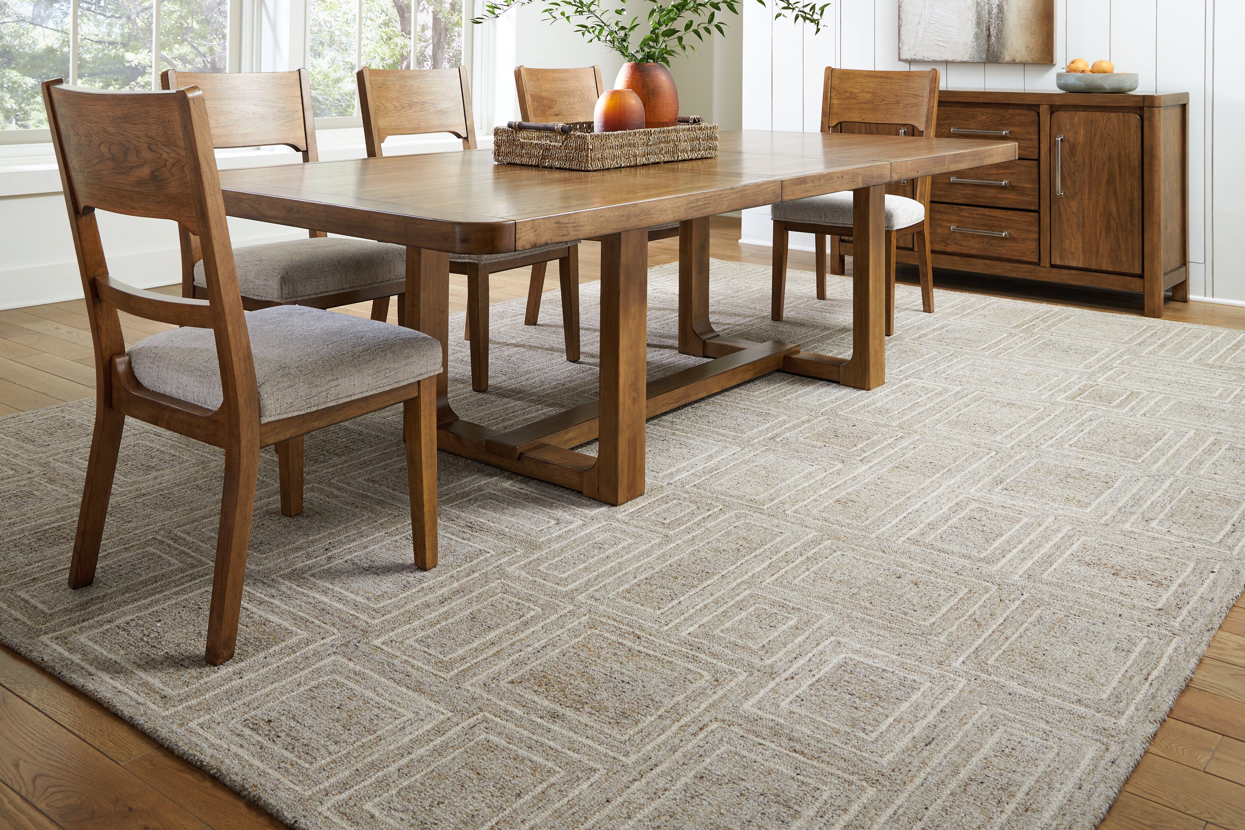 3 Brothers Decor - Ashley Furniture - Brickburgh Rug - 10' x 14' Rug / Gray/Ivory/Honey - R406900