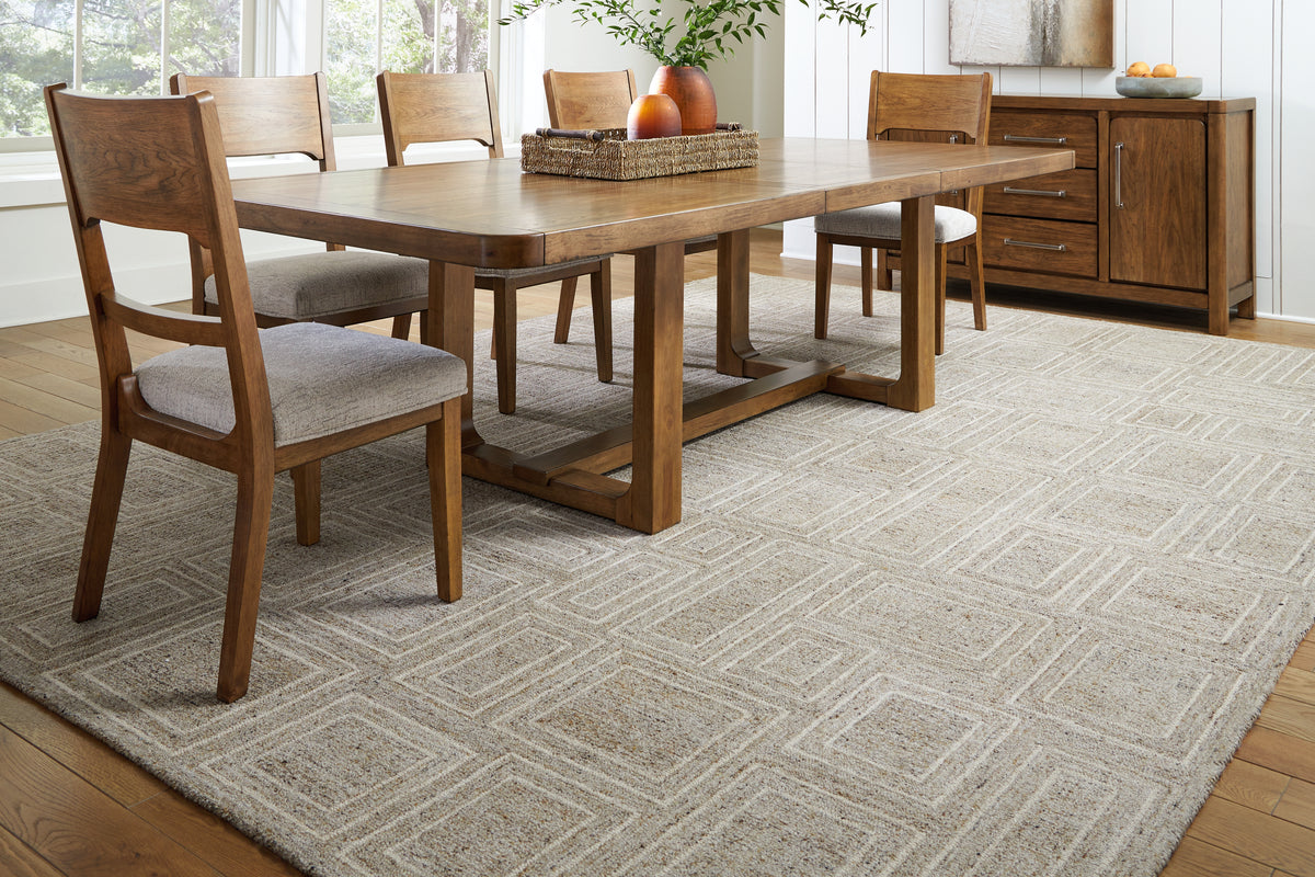 3 Brothers Decor - Ashley Furniture - Brickburgh Rug - 10' x 14' Rug / Gray/Ivory/Honey - R406900