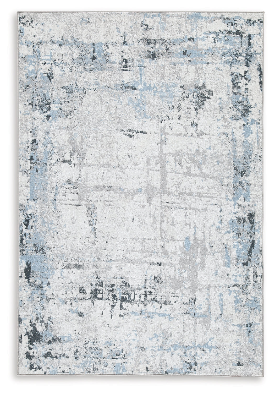 3 Brothers Decor - Ashley Furniture - Emertonly Rug - 5' x 7' Washable Rug / Blue/White/Gray - R406982
