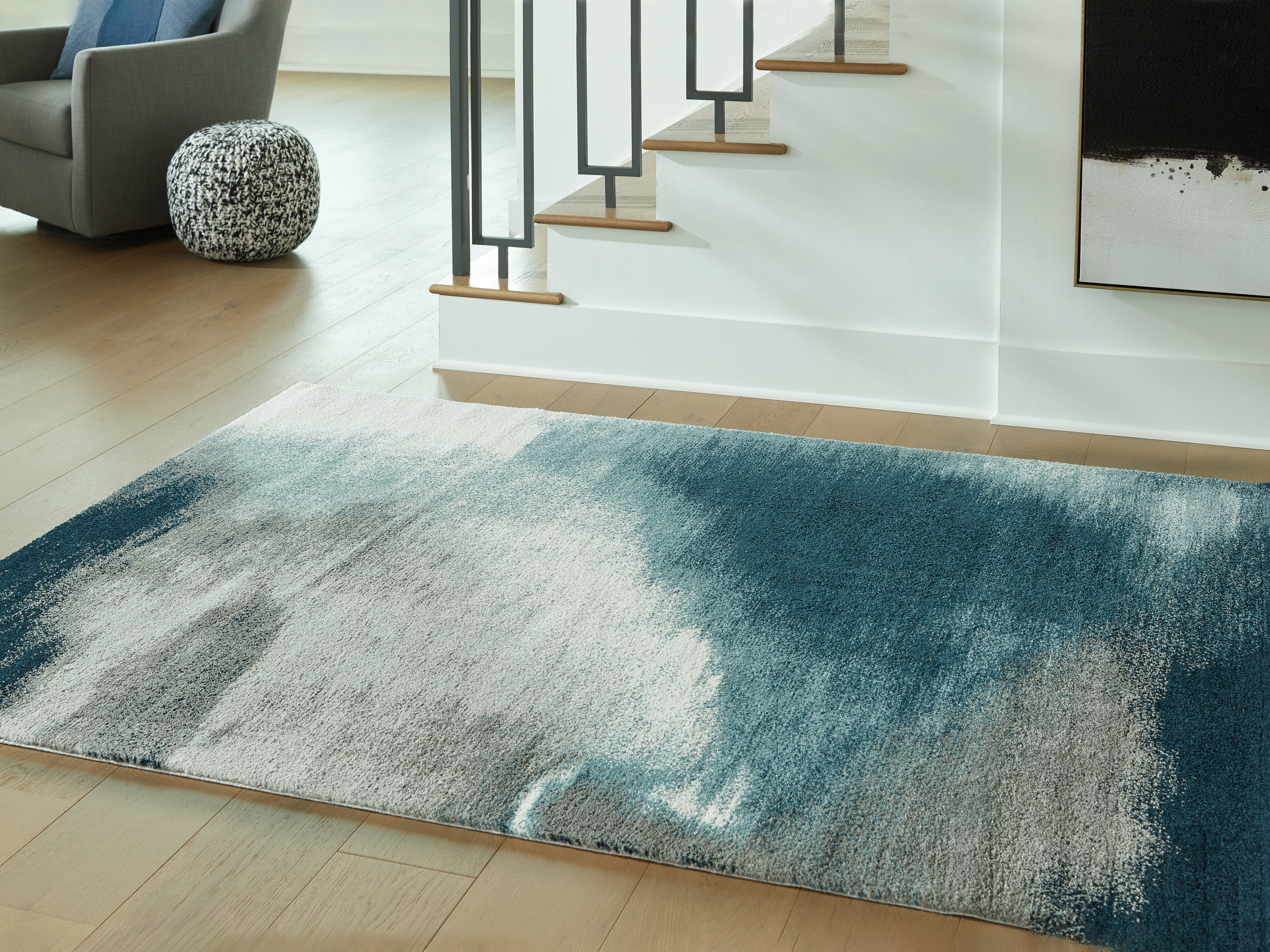 3 Brothers Decor - Ashley Furniture - Brentward Rug - 8' x 10' Rug / Blue/Gray/Ivory - R407081